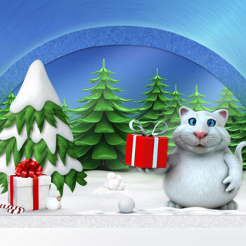 Arts numériques intitulée "White Christmas  ⛄ 🎄" par Rainbow, Œuvre d'art originale, Photo montage
