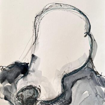 Dessin intitulée "Clarinha rondeur en…" par Helene Vogel, Œuvre d'art originale, Fusain