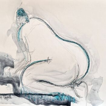 Dibujo titulada "Clarinha de profil…" por Helene Vogel, Obra de arte original, Carbón