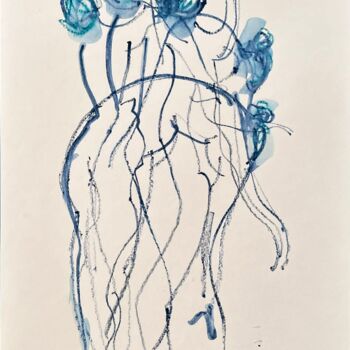 Dibujo titulada "Marilou danse en 5…" por Helene Vogel, Obra de arte original, Carbón