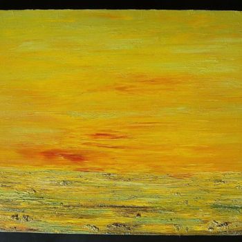 Peinture intitulée "RED SUN" par Helene Juaneda, Œuvre d'art originale, Huile
