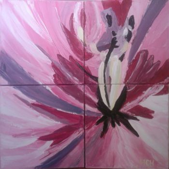 제목이 "Coeur de fleur rose"인 미술작품 Hélène Kauffmann Chambost로, 원작