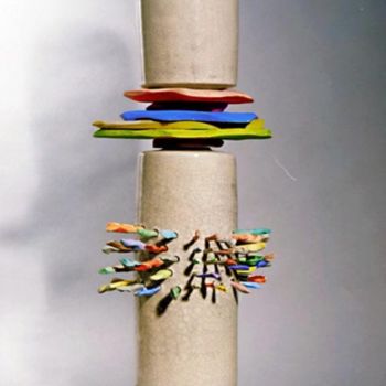 Sculpture intitulée "univers clou" par Hélène Picardi, Œuvre d'art originale, Céramique