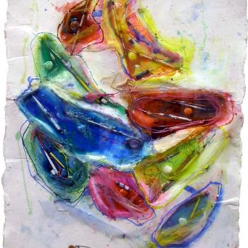 Peinture intitulée "tout au fond du sil…" par Hélène Picardi, Œuvre d'art originale, Huile