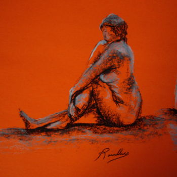 Dessin intitulée "En direct pastel nue" par Helene Rouillier, Œuvre d'art originale, Pastel