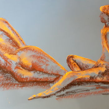 Painting titled "L'homme nue 2" by Helene Rouillier, Original Artwork