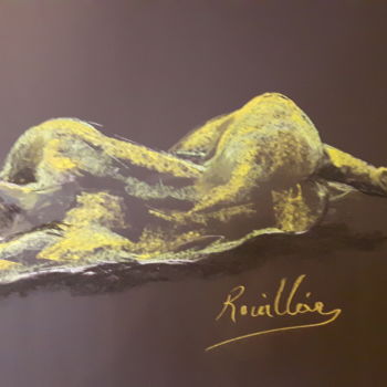 Peinture intitulée "L'homme nue 1" par Helene Rouillier, Œuvre d'art originale, Pastel
