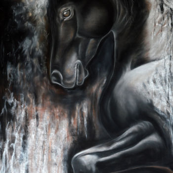 Dessin intitulée "Tourmente" par Hélène Roux, Œuvre d'art originale, Pastel