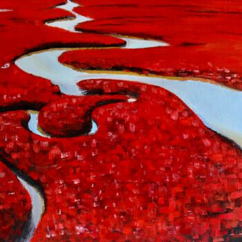 Картина под названием "Red Banks" - Helen Hill, Подлинное произведение искусства, Масло