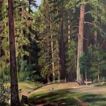 Картина под названием "Edge of the forest" - Helen Hill, Подлинное произведение искусства, Масло