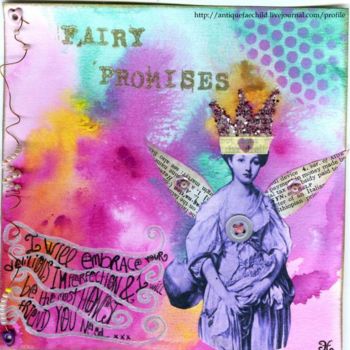 Collagen mit dem Titel "Fairy promise colle…" von La Fée Antique, Original-Kunstwerk