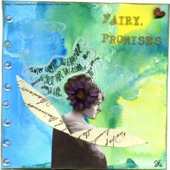 Collages intitulée "fairy promise colle…" par La Fée Antique, Œuvre d'art originale