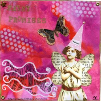 Collagen mit dem Titel "fairy promise colle…" von La Fée Antique, Original-Kunstwerk