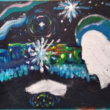 Painting titled "Зажигающий звёзды" by Helen Shishkina, Original Artwork, Acrylic