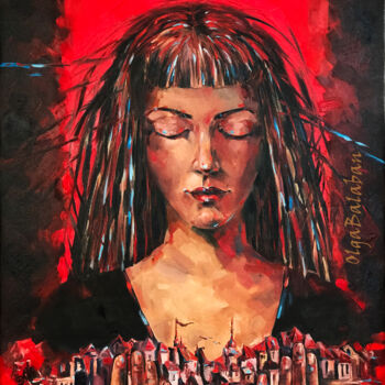 Картина под названием ""My City"" - Helga Balaban, Подлинное произведение искусства, Масло