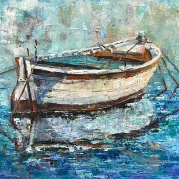 绘画 标题为“"White boat"” 由Helga Balaban, 原创艺术品, 油