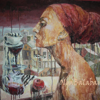 Pittura intitolato "Tea party" da Helga Balaban, Opera d'arte originale, Olio