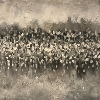 Картина под названием "Gray abstraction" - Helga Balaban, Подлинное произведение искусства, Масло