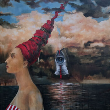 Pintura titulada ""A walk by the sea…" por Helga Balaban, Obra de arte original, Oleo