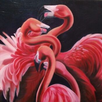 ""Pink Flamingo"" başlıklı Tablo Helga Balaban tarafından, Orijinal sanat, Akrilik