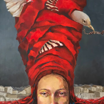 Pittura intitolato ""Birds are like tho…" da Helga Balaban, Opera d'arte originale, Olio