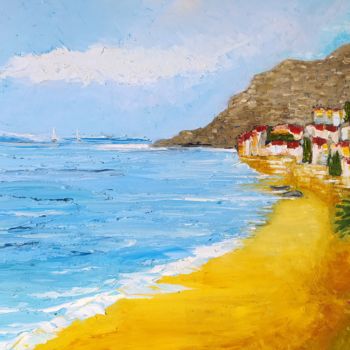 Painting titled "Seascape No.17 Ital…" by Helga G, Original Artwork, Oil