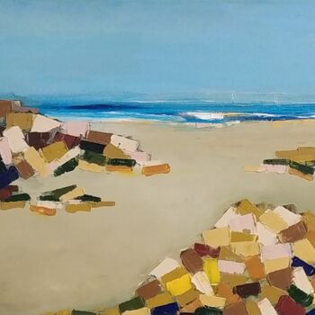 Painting titled "Seascape 24. Sardin…" by Helga G, Original Artwork, Oil