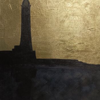 Malerei mit dem Titel "Lighthouse in sunset" von Helga G, Original-Kunstwerk, Acryl