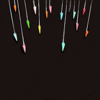 「pencil rain」というタイトルの描画 Helga Stuberによって, オリジナルのアートワーク, 鉛筆 ウッドストレッチャーフレームにマウント