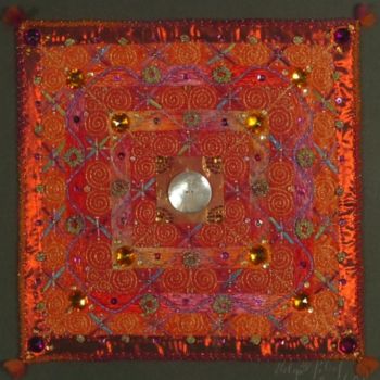 Textile Art titled "CELTIC SUNRISE(Crea…" by Helga Pikal, Original Artwork