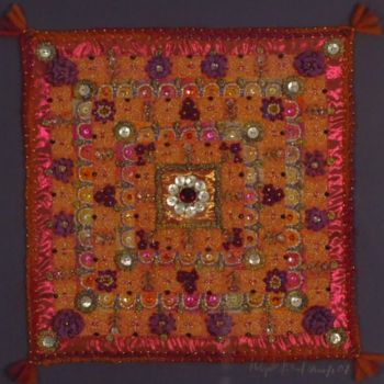 Textile Art titled "FLOWERS of DAWN(Cre…" by Helga Pikal, Original Artwork