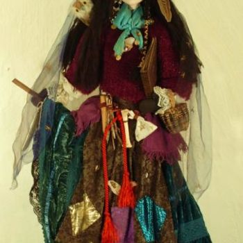 Текстильное искусство под названием "RAGNA THE WITCH (Ar…" - Helga Pikal, Подлинное произведение искусства