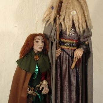 Textile Art titled "GANDALF AND FRODO (…" by Helga Pikal, Original Artwork