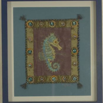 Textile Art titled "MAGIC SEAHORSE (Cre…" by Helga Pikal, Original Artwork