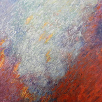 Pittura intitolato "Lava flow into the…" da Helge Hensel, Opera d'arte originale, Acrilico