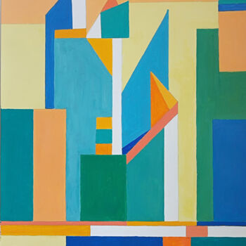 Malerei mit dem Titel "Rectangles 2" von Helge Hensel, Original-Kunstwerk, Acryl