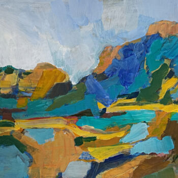 Pittura intitolato "Landscape Hills" da Helge Hensel, Opera d'arte originale, Acrilico