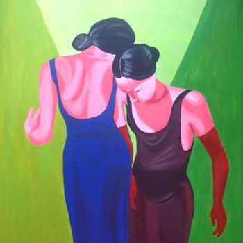 Peinture intitulée "Tango" par Helia Tayebi, Œuvre d'art originale, Acrylique