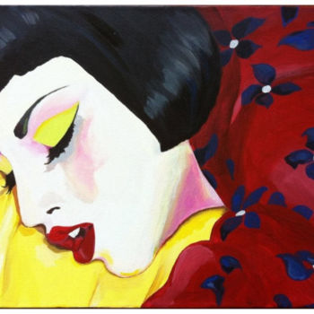 Malerei mit dem Titel "Sleeping beauty" von Helia Tayebi, Original-Kunstwerk, Acryl