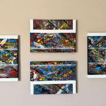 Painting titled "Pieces" by Helios Abazi, Original Artwork, Acrylic