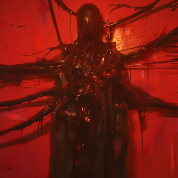 Arte digitale intitolato "The Watcher" da Hell Imagery, Opera d'arte originale, Immagine generata dall'IA