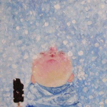 Картина под названием "Снегопад" - Елена Романенко, Подлинное произведение искусства
