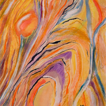 Pittura intitolato "EARTH 01" da Ic Raccoon, Opera d'arte originale, Pastello