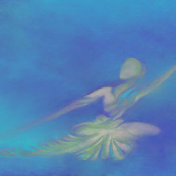 Digital Arts titled "Turquoise Turquesa" by Hélène Patris, Original Artwork, Digital Painting