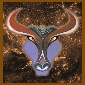 Digital Arts titled "TAUREAU  TAURUS  TA…" by Hélène Patris, Original Artwork, Digital Painting