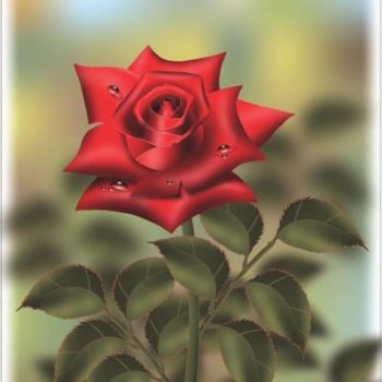 Digitale Kunst mit dem Titel "Rosa" von Helton Faustino, Original-Kunstwerk, Digitale Malerei