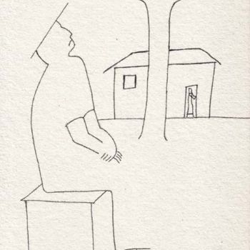Рисунок под названием "Воспоминание о доме…" - Moshe Hemain, Подлинное произведение искусства