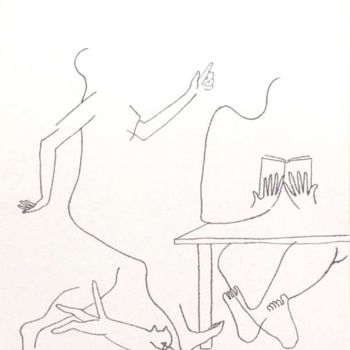 Рисунок под названием "Обычный семейный ск…" - Moshe Hemain, Подлинное произведение искусства