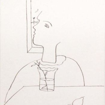 Рисунок под названием "Звенит- It’s Ringing" - Moshe Hemain, Подлинное произведение искусства