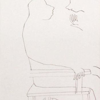 Рисунок под названием "Задумчивый взгляд с…" - Moshe Hemain, Подлинное произведение искусства